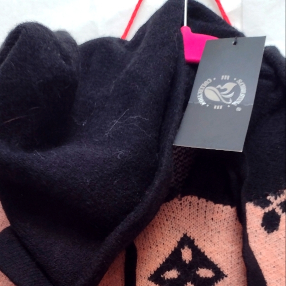 CASHMERE Pink Snowflake ❄️ Hooded Softest Cashmere Wool NWT 🎁🛍️ - Picture 4 of 5